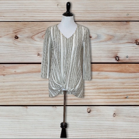 Verve Ami Striped Twist front sweater-Size Small - Picture 2 of 8